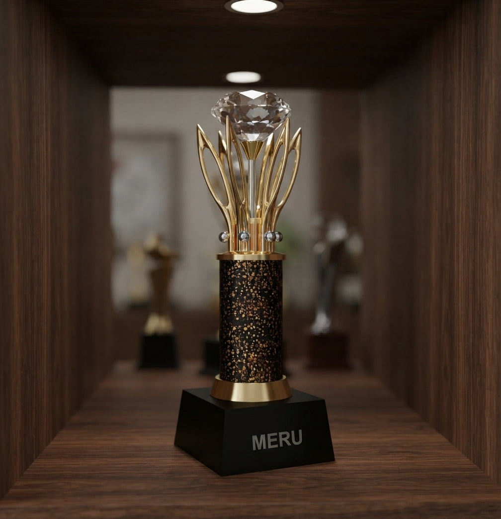 Premium Crystal Diamond Trophy 654 alternate view - Meru Trophy