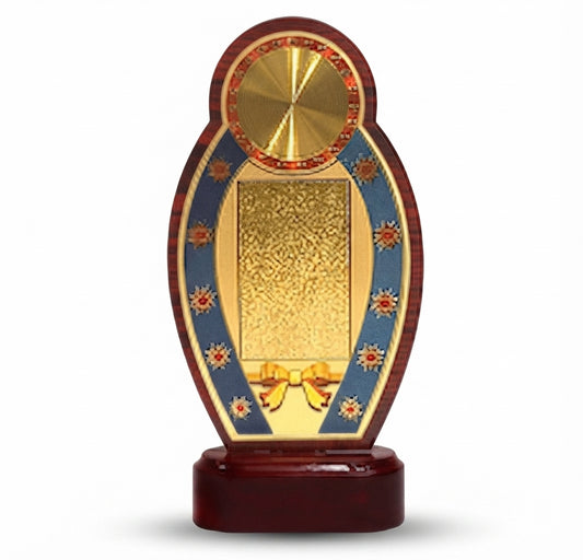 Wooden Memento with Gold Plate Recognition Award - Custom Awards EC 58 - Meru Trophy