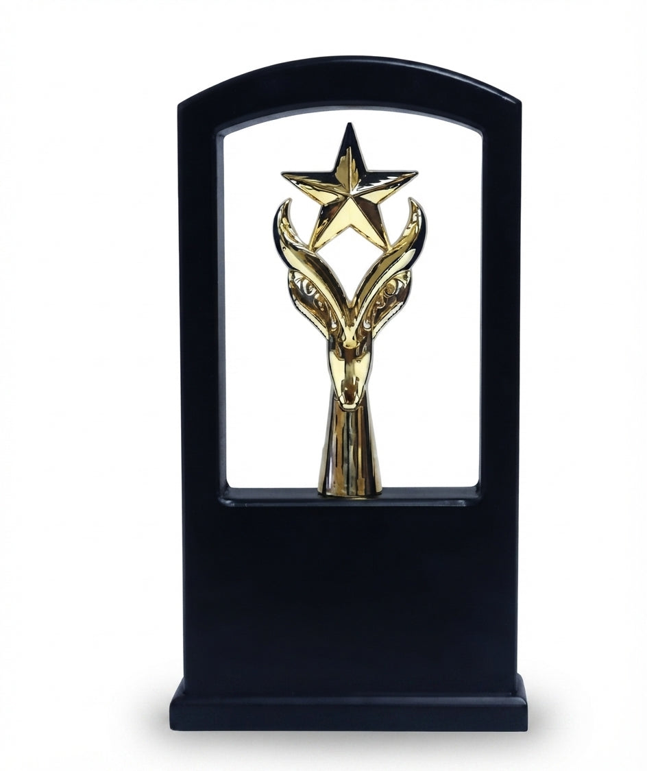 Wooden Star Award Trophy: Recognition and Achievement RM 23 - Meru Trophy