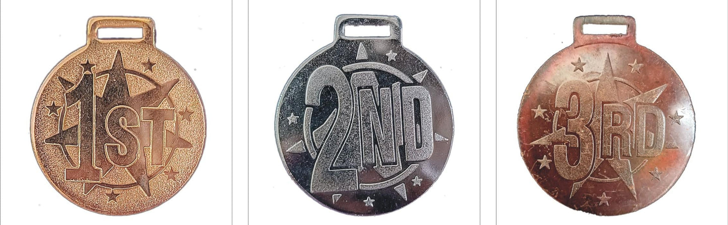 Gold; Silver; and Bronze Medals for recognition and awards.