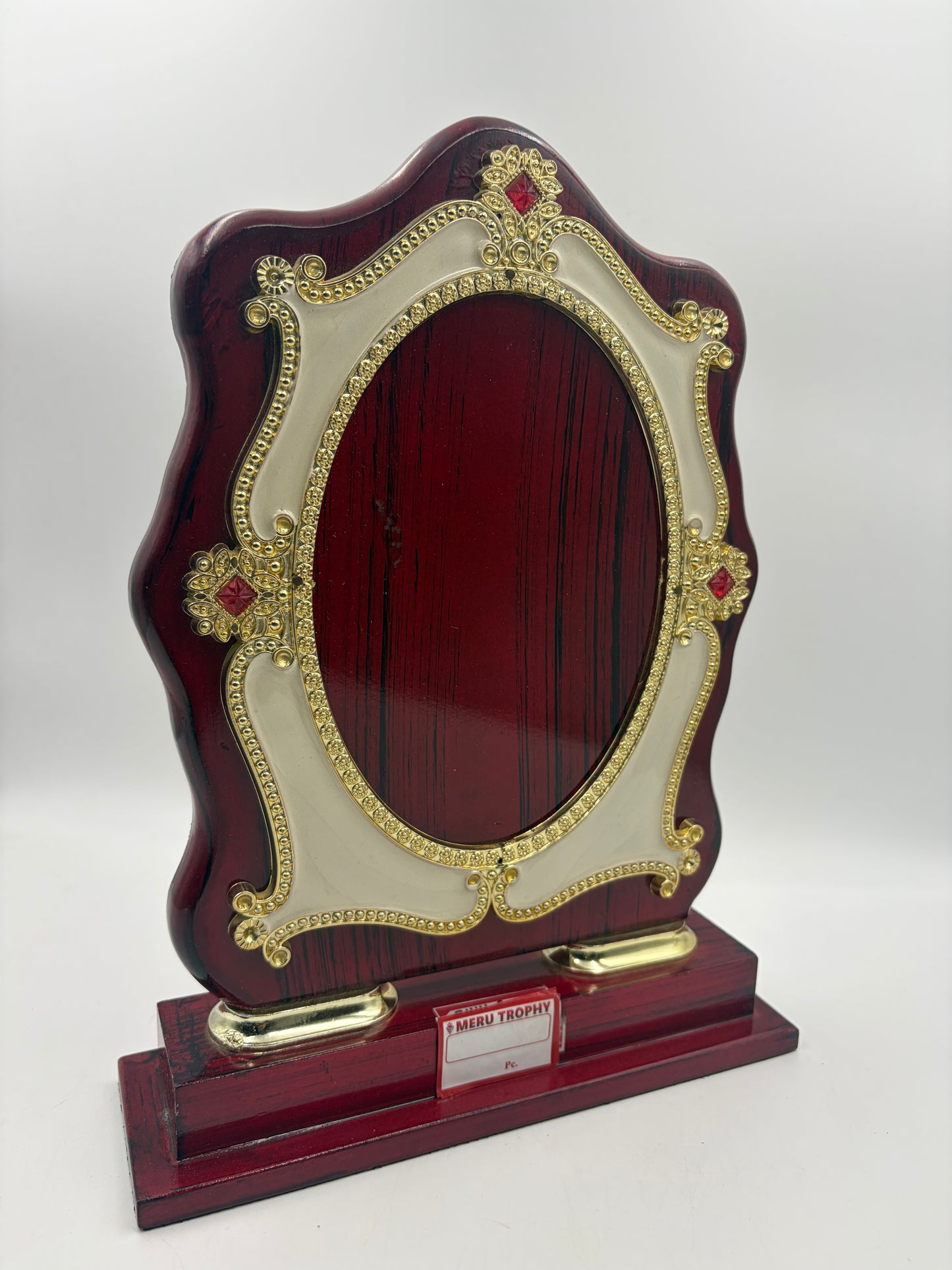 Elegant Wooden Memento Trophy with Gold Detailing  3144