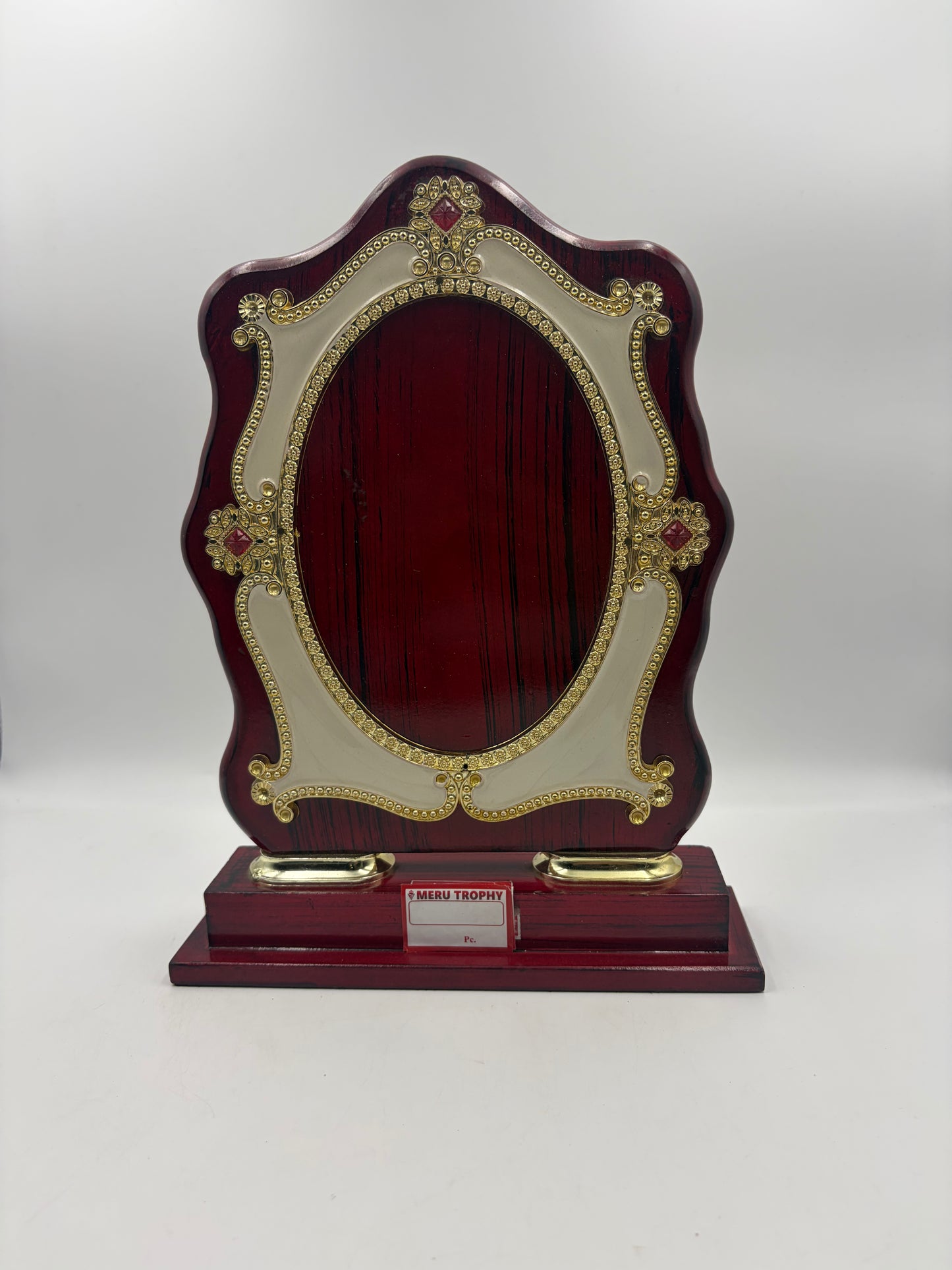 Elegant Wooden Memento Trophy with Gold Detailing  3144