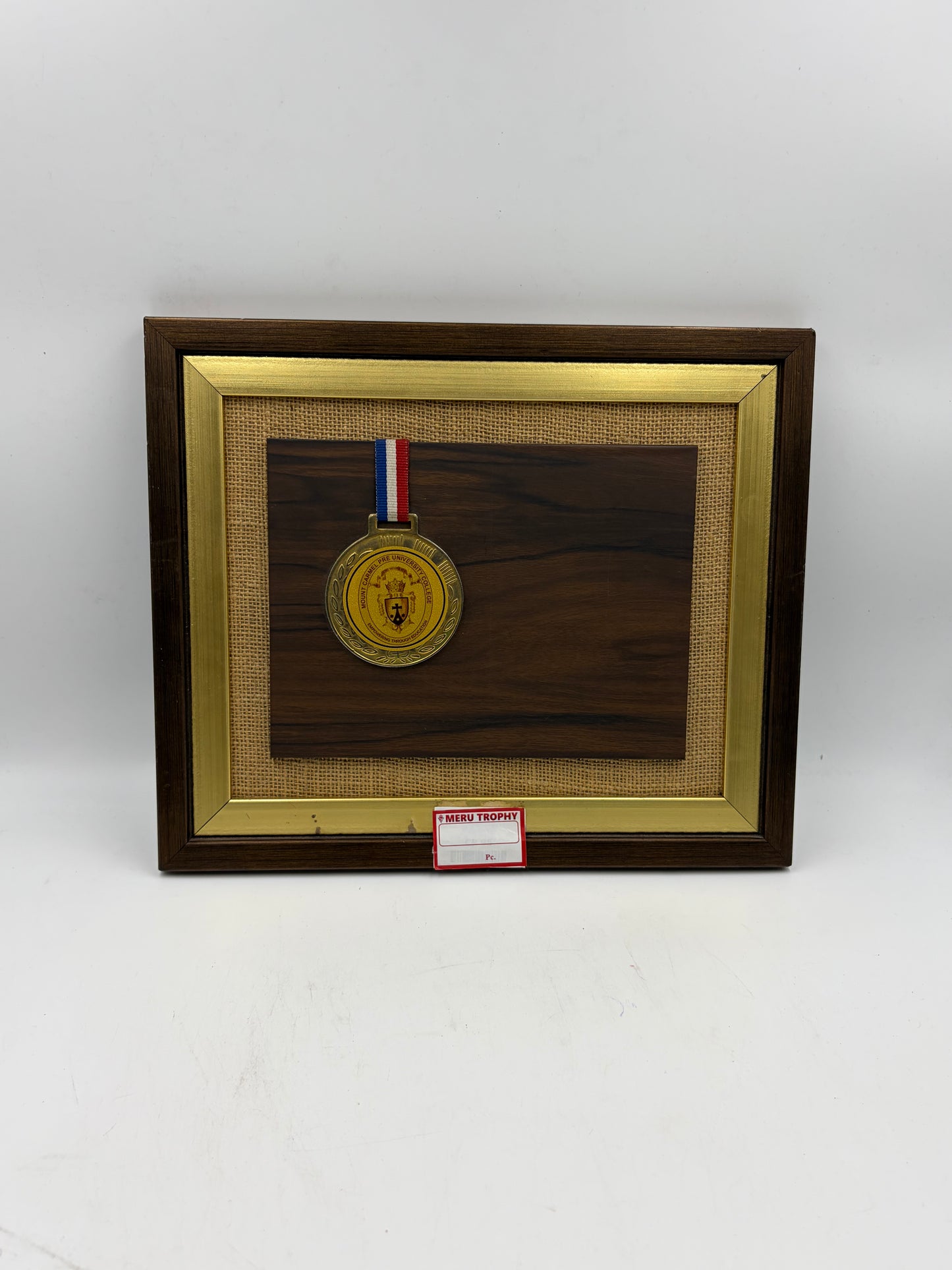 Gold Medal Wooden Memento Award - Custom Recognition Award CP 95