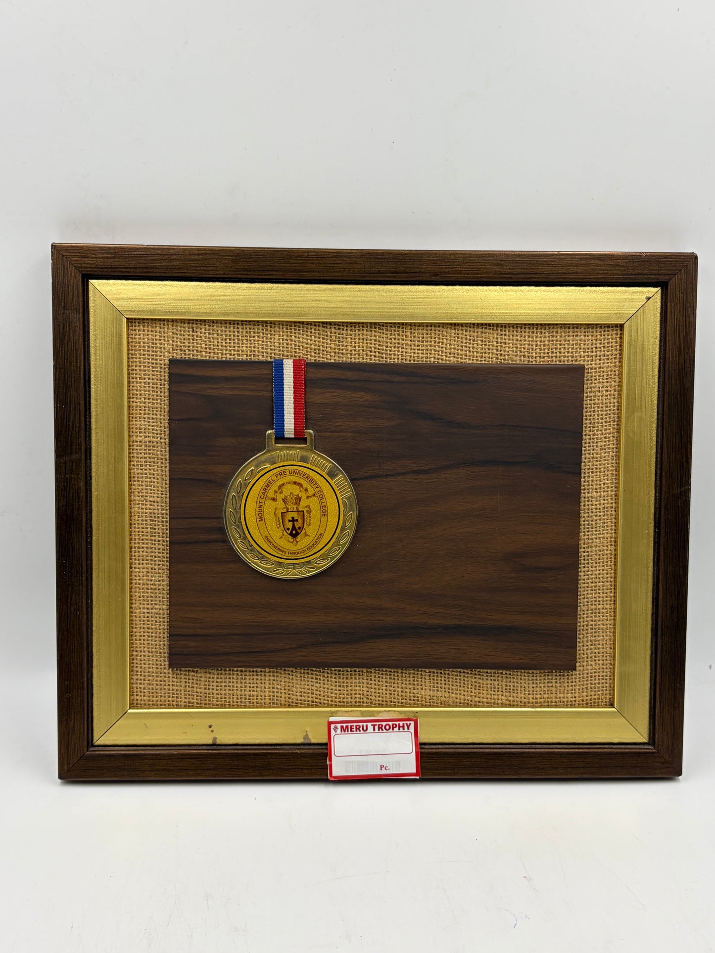 Gold Medal Wooden Memento Award - Custom Recognition Award CP 95