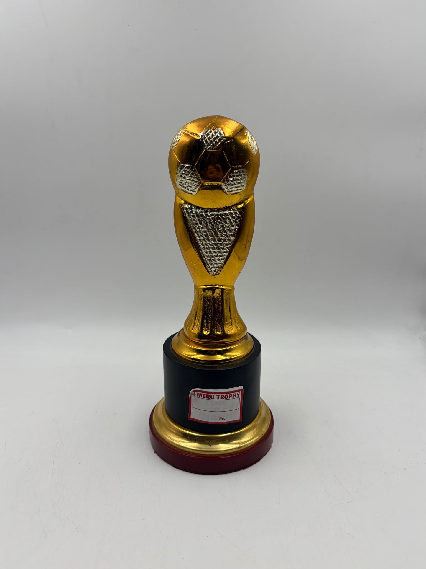 Gold Soccer Ball Metal Trophy Custom Award  4107