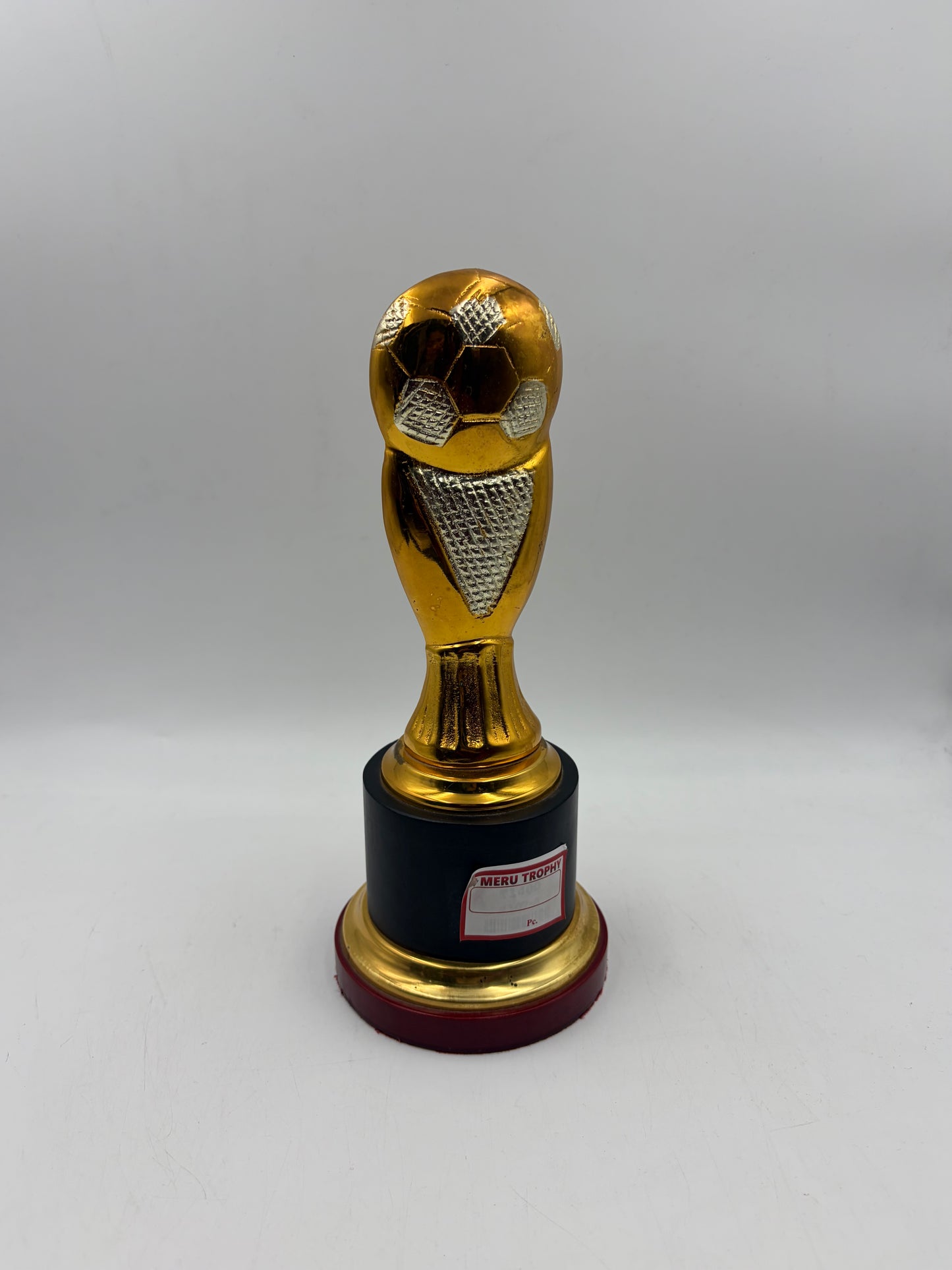 Gold Soccer Ball Metal Trophy Custom Award  4107
