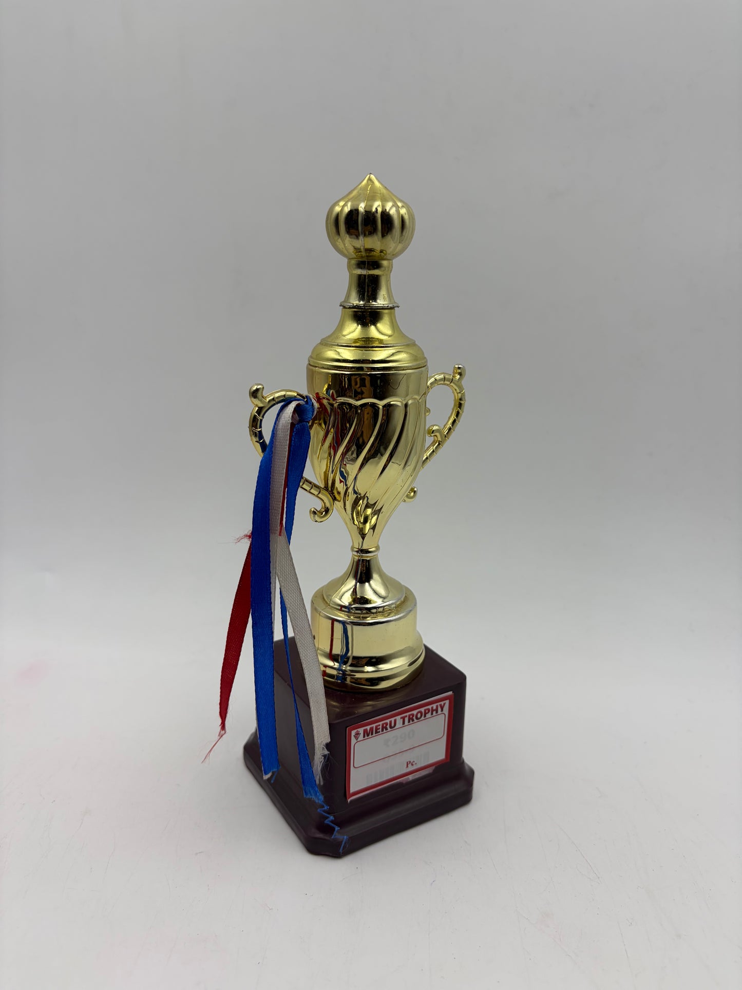 Gold Trophy Cup with Ribbons | Custom Awards and Trophies Q35