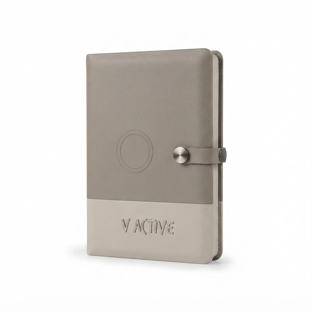 Powerhub Notebook Diary with 8000 mAh Power Bank and Study Lamp - Grey - Meru Trophy corporate gifting
