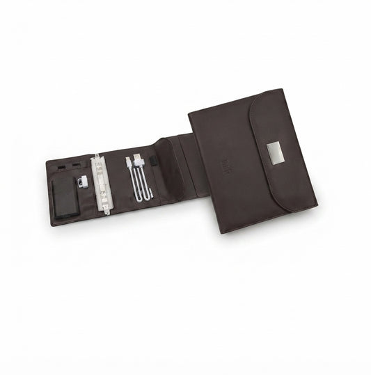 Smart Glow Notebook Diary with 8000 mAh Wireless Power Bank - Black - Meru Trophy corporate gifting