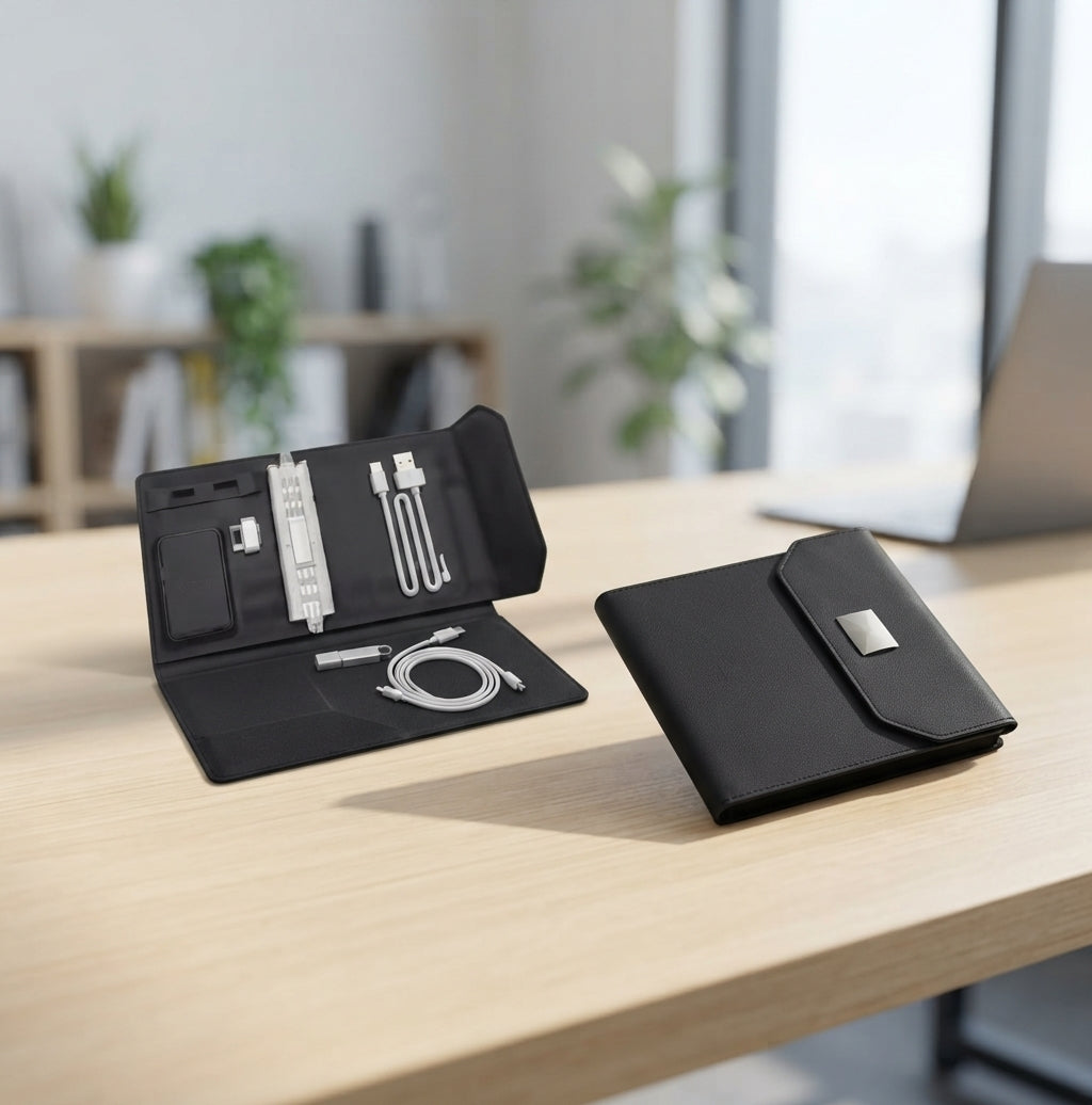Smart Glow Notebook Diary with 8000 mAh Wireless Power Bank - lifestyle - Meru Trophy corporate gifting