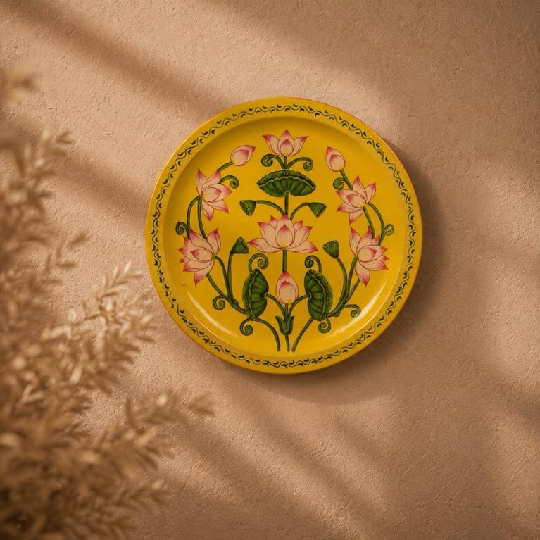Kamal Kishangarh, hand-painted lotus art plate