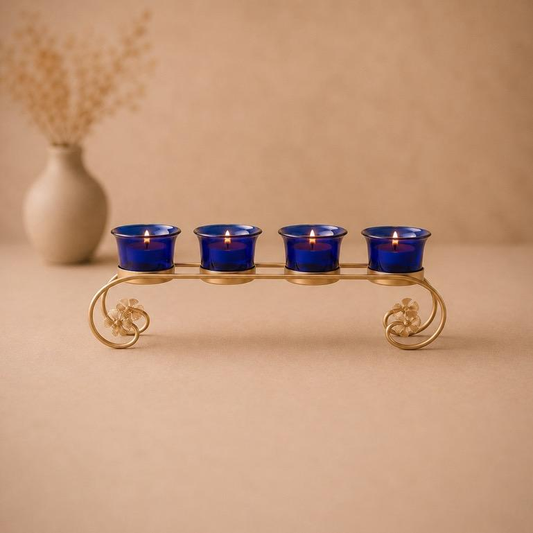 Neel Vithika Metal Tealight Row, handcrafted metal craft