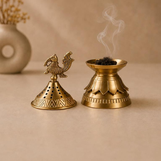 Mayur Sugandh Brass Peacock Incense Burner, handcrafted brass metal craft