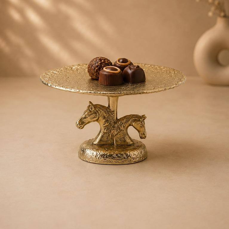 Ashwa Aasan Parat Horse-Head Cake Stand, handcrafted metal craft