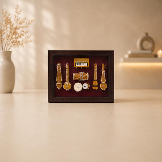 Sur Gangam Miniature Musical Instruments Frame, handcrafted miniature instruments