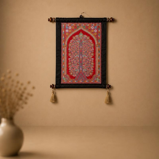 Rogan Tree Of Life Wall Scroll, handcrafted Rogan (Kutch, Gujarat)