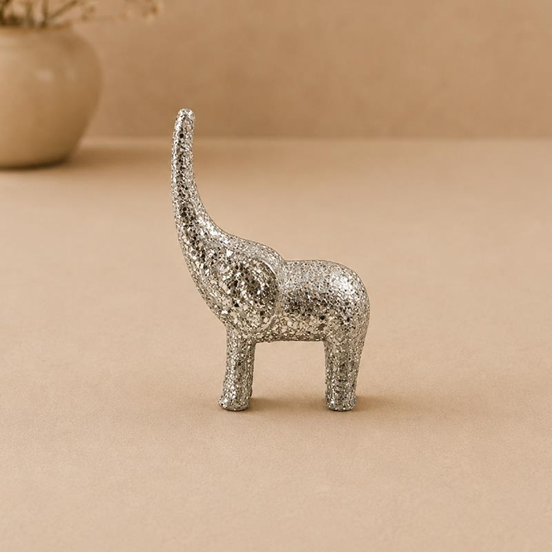 Metallic Elephant Ornament Sculpture, handcrafted metal craft