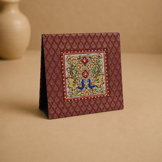 Sang-e-Meena Marble Meenakari Tent Stand, handcrafted meenakari on marble