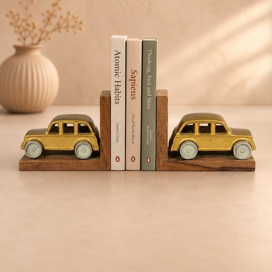 Vintage Motorcar Aluminium Bookend, handcrafted Metal Craft (Moradabad)