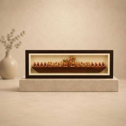 Shatranj Darbar Framed Royal Court Wall Art, handcrafted Kishangarh art