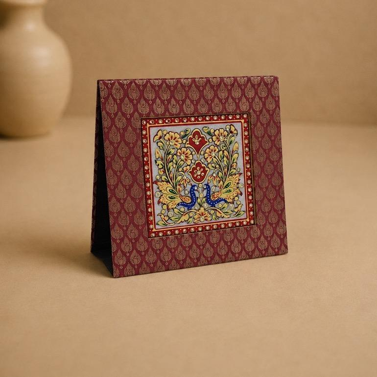 Meena Shila Framed Meenakari Tabletop Art, handcrafted Meenakari enamel art