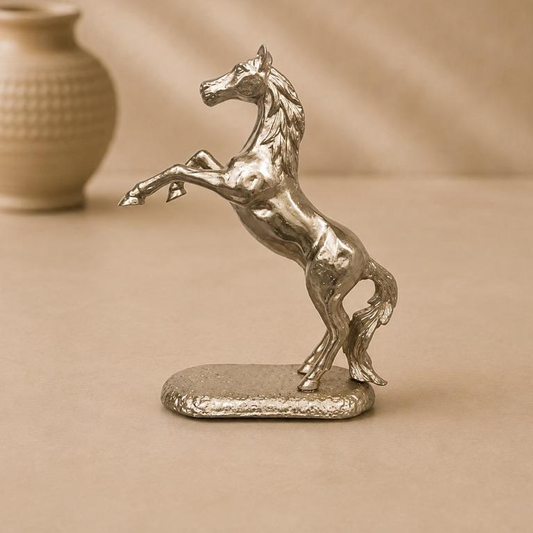 Ashwa Veer, handcrafted rearing horse metal figurine