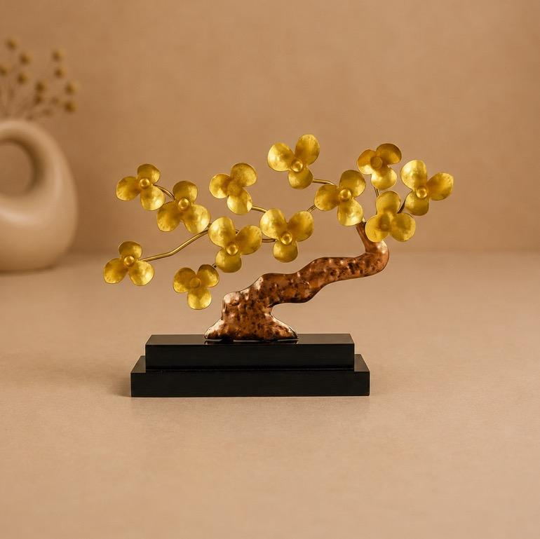 Jeevan Chakra Dhokra Tree of Life Sculpture, handcrafted Dhokra metal casting
