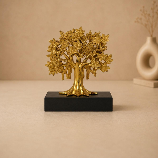 Bodhi Prabha Golden Tree of Wisdom Showpiece, handcrafted metal craft