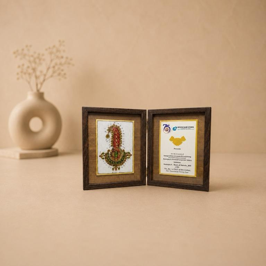 Kalangi Samman Dual Frame Meenakari on Marble Keepsake, handcrafted meenakari on marble