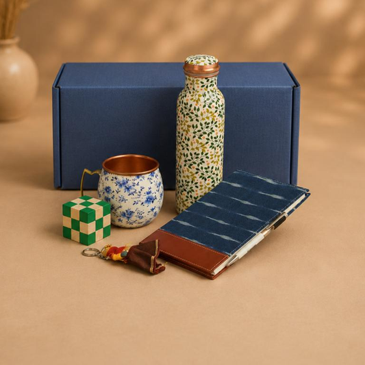 Pratham Kadam Welcome Hamper, copper bottle, mug and diary set