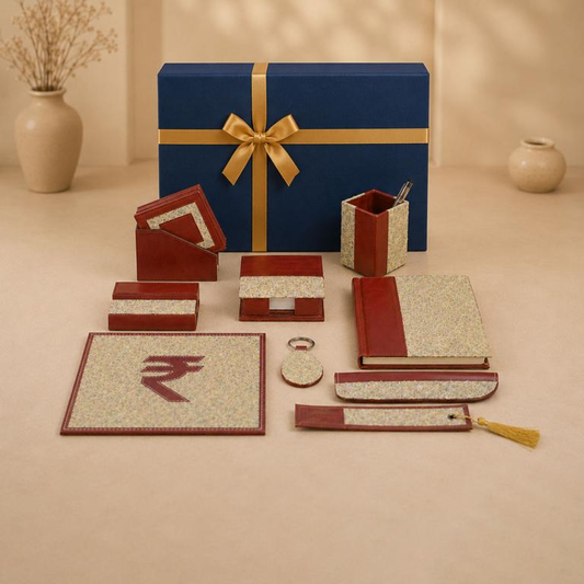 Karya Sampoorna Executive Desk Hamper, leather-bound stationery set