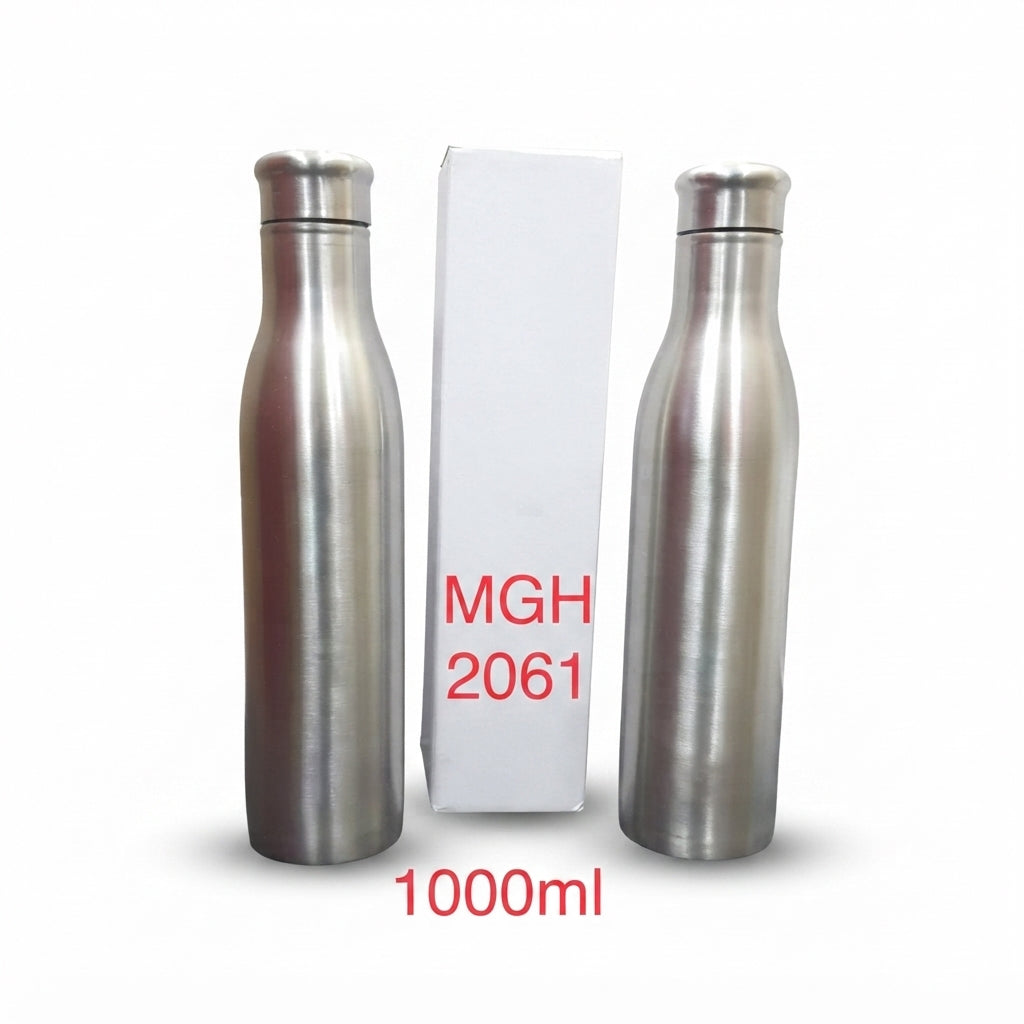 Stainless Steel Bottle with Gift Box - Steel - Meru Trophy corporate gifting