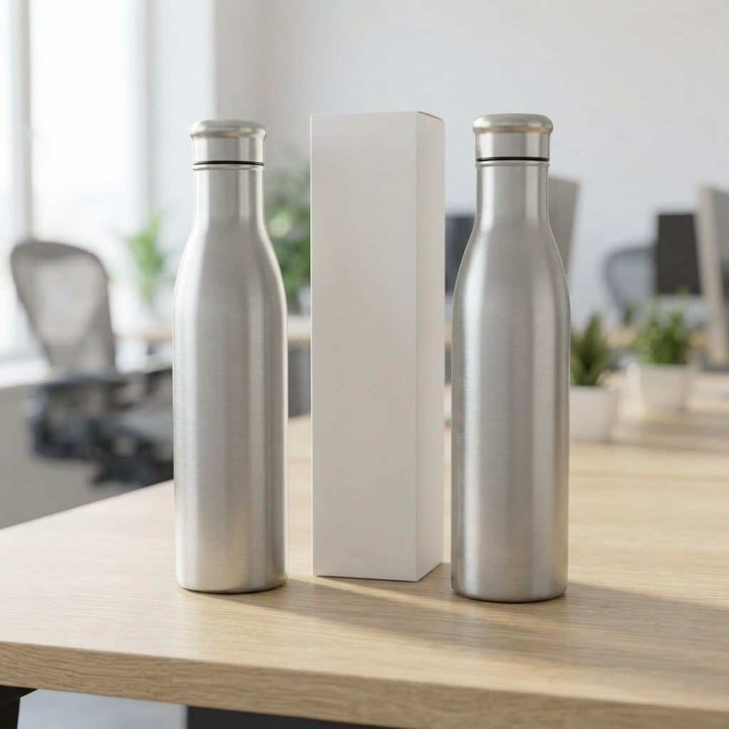 Stainless Steel Bottle with Gift Box - lifestyle - Meru Trophy corporate gifting