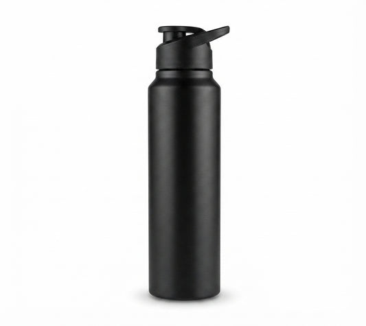 Matte Sipper Sports Bottle - Black - Meru Trophy corporate gifting