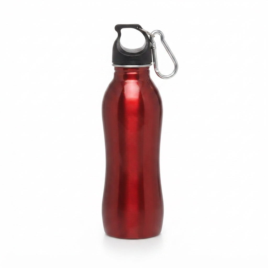 Sports Bottle with Carabiner Clip - Red - Meru Trophy corporate gifting