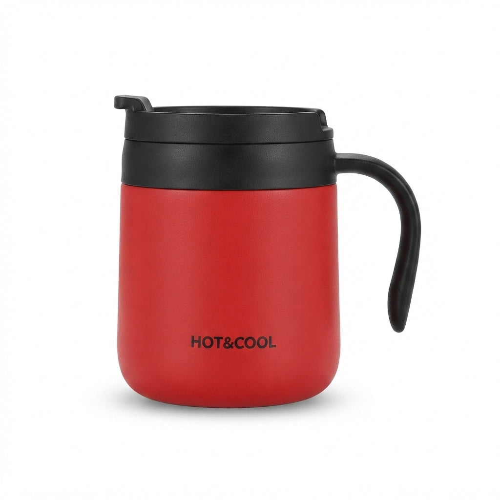 Steel Bottle with Carabiner Clip - Red - Meru Trophy corporate gifting