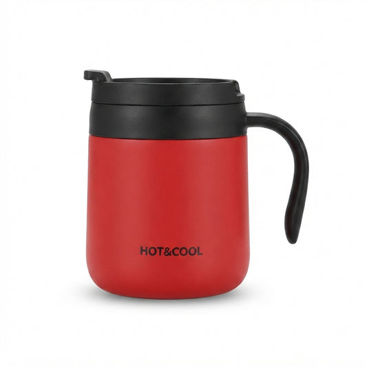Steel Bottle with Carabiner Clip - Red - Meru Trophy corporate gifting