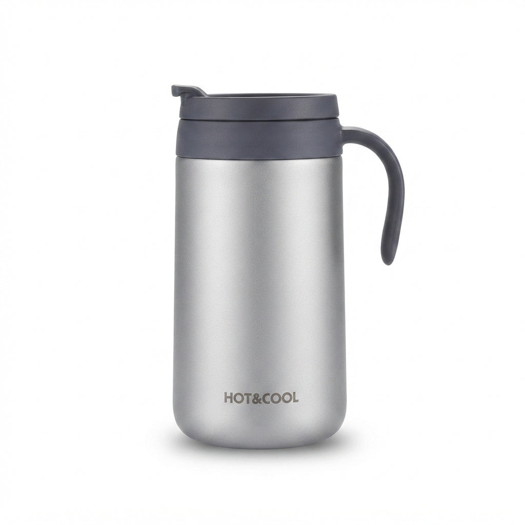 Steel Bottle with Carabiner Clip - Silver - Meru Trophy corporate gifting