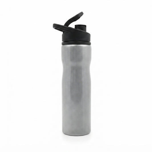 Sipper Bottle with Flip Spout Cap - Silver - Meru Trophy corporate gifting