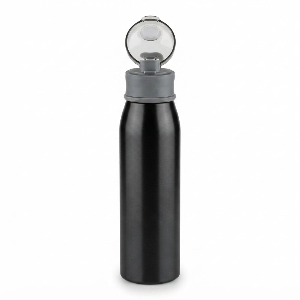 Bottle with Flip-Top Lid - Black - Meru Trophy corporate gifting
