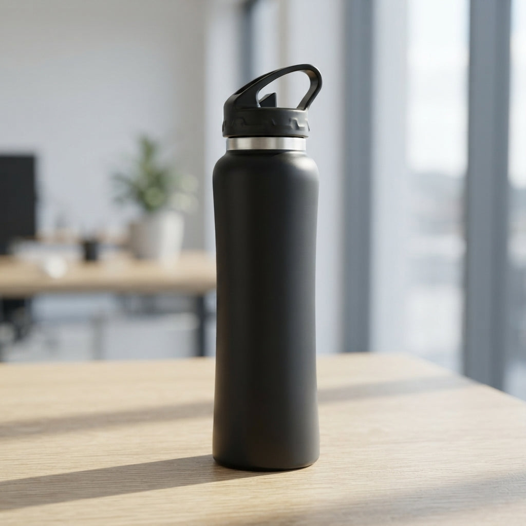Curved Sipper Bottle with Straw Lid - lifestyle - Meru Trophy corporate gifting