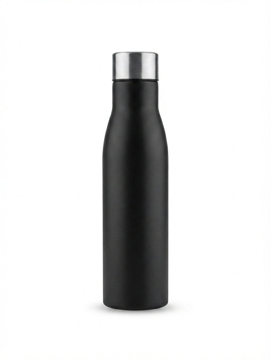 Coloured Steel Bottle - Black - Meru Trophy corporate gifting
