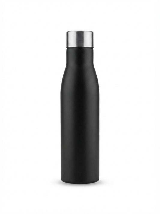 Coloured Steel Bottle - Black - Meru Trophy corporate gifting