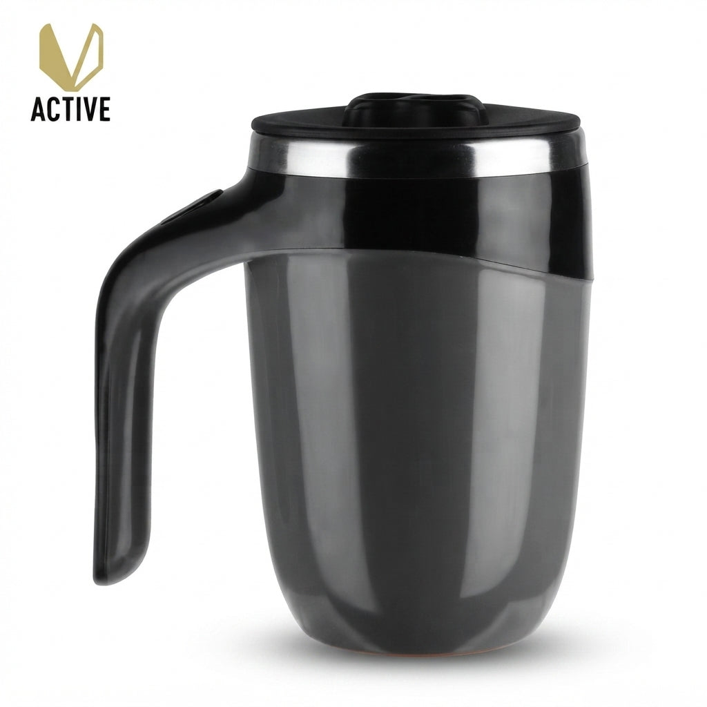 Suction Mug with Handle - Black - Meru Trophy corporate gifting