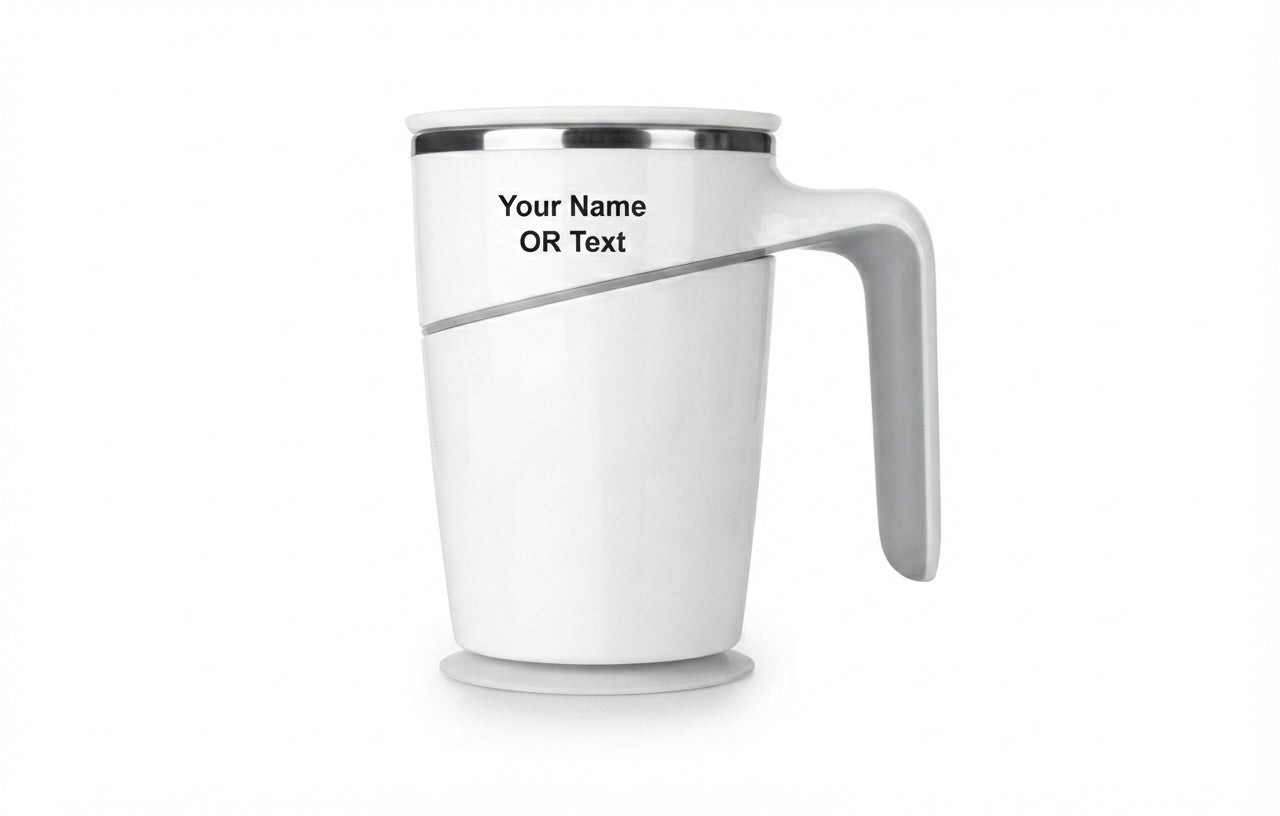 Customizable Suction Mug with Handle - White - Meru Trophy corporate gifting