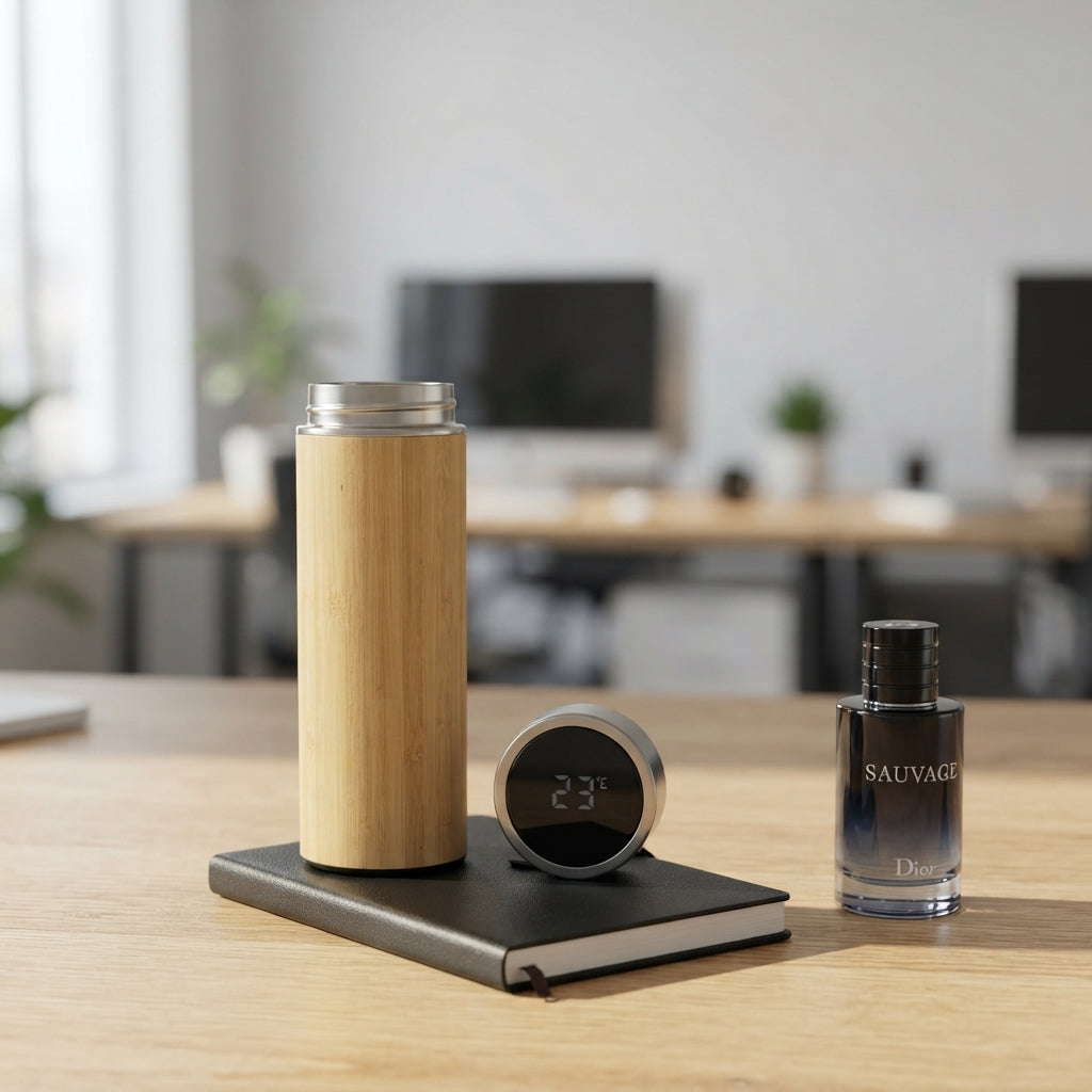 Bamboo Flask Gift Set with Tea Infuser - lifestyle - Meru Trophy corporate gifting