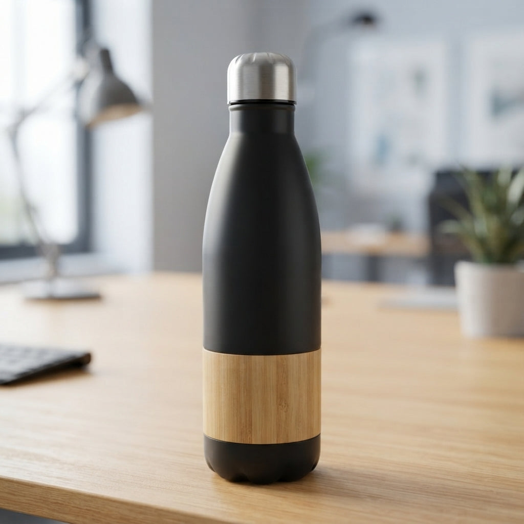 Cola-Shaped Bottle with Bamboo Mid Band - lifestyle - Meru Trophy corporate gifting