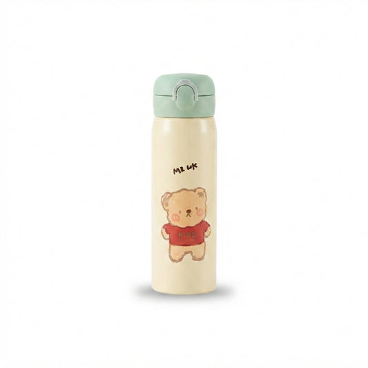 Bear Print Slim Kids Flask - Cream - Meru Trophy corporate gifting