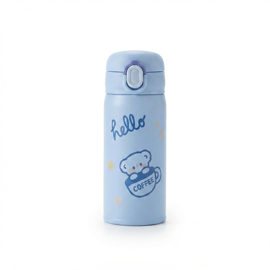 Bear Print Kids Flask with Flip Lid - Blue - Meru Trophy corporate gifting