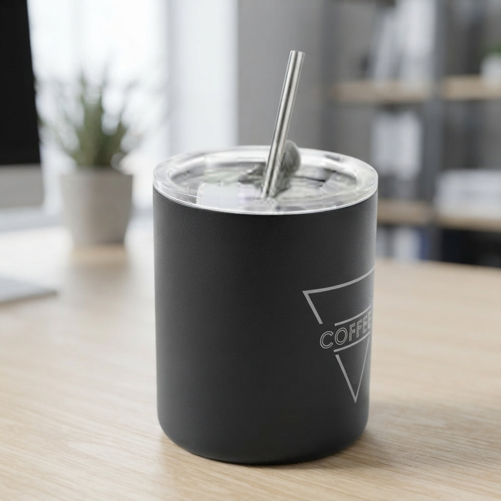 Coffee Cup with Straw Lid - lifestyle - Meru Trophy corporate gifting